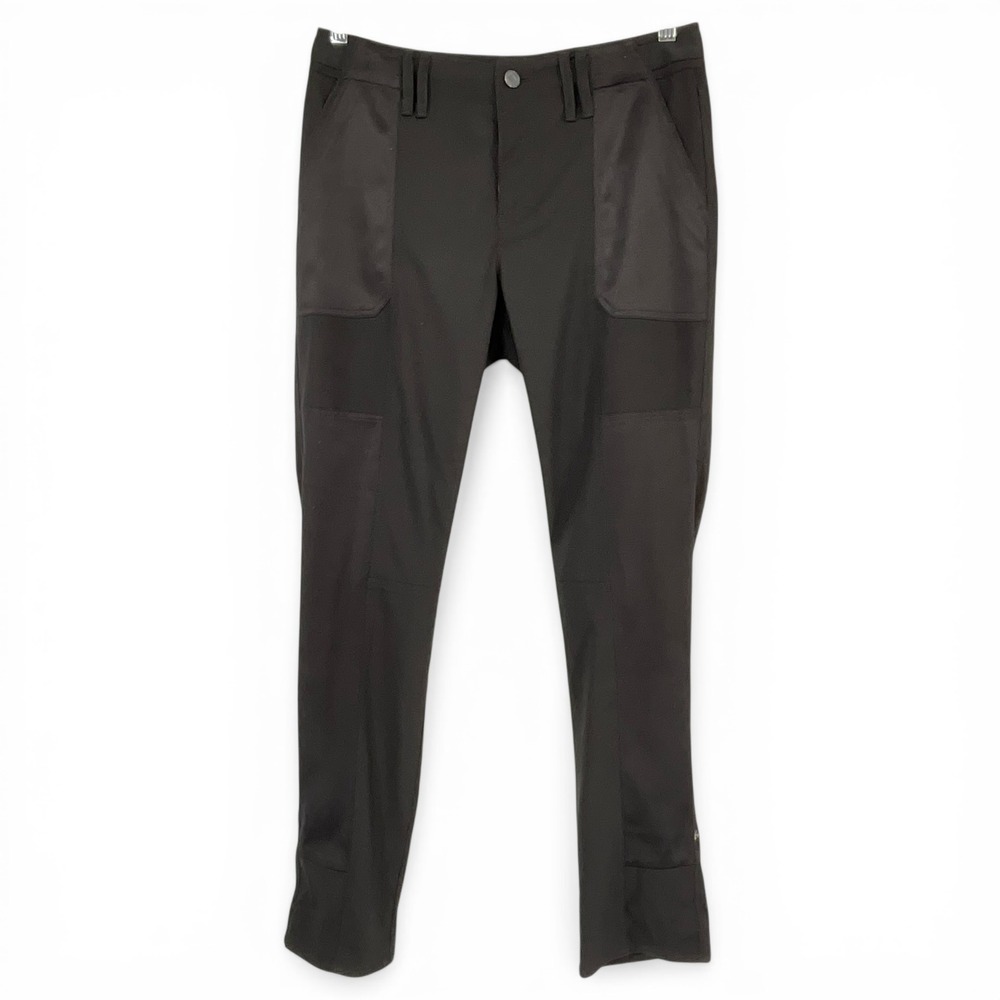 White House Black Market The Straight Crop Black Utility Pants Womens Sz 4 Moto